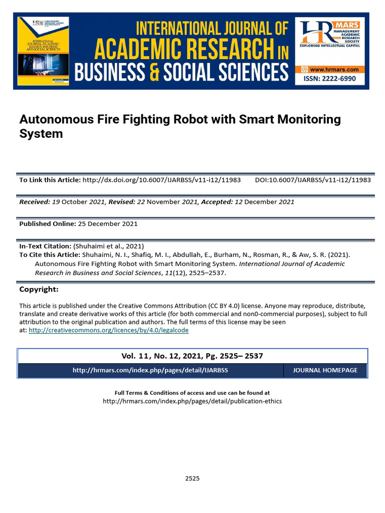 Autonomous Fire Fighting Robot With Smart Monitori | PDF | Fires ...