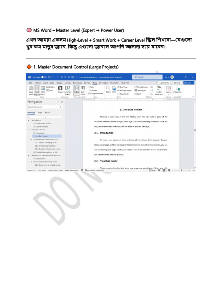 MS Word - Master Level (Expert Power User) | PDF