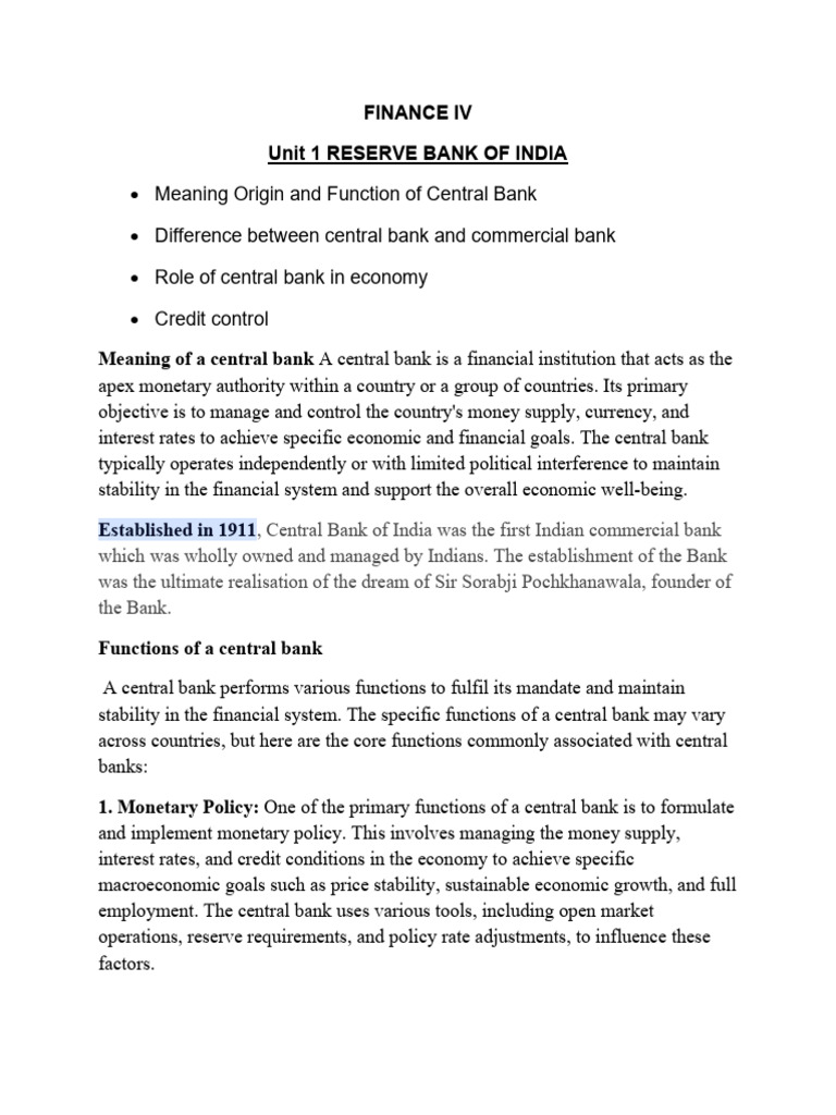 Reserve Bank of India | PDF | Reserve Bank Of India | Central Banks