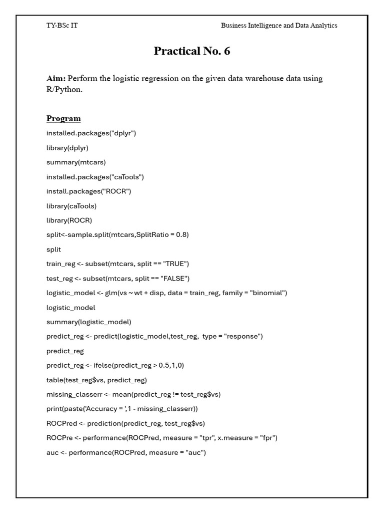 Practical No 6 | PDF