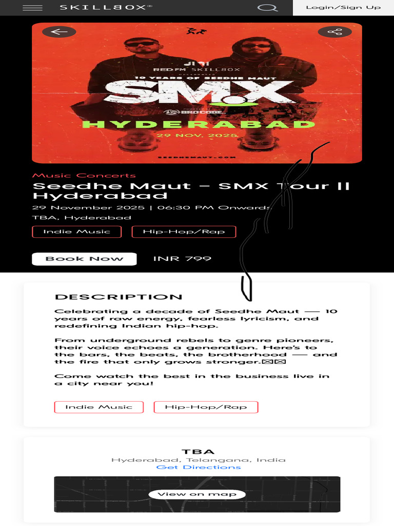 Seedhe Maut - SMX Tour Hyderabad Music Concerts SkillBox | PDF