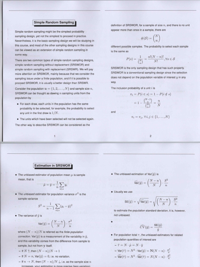 2 Simple Random Sampling | PDF
