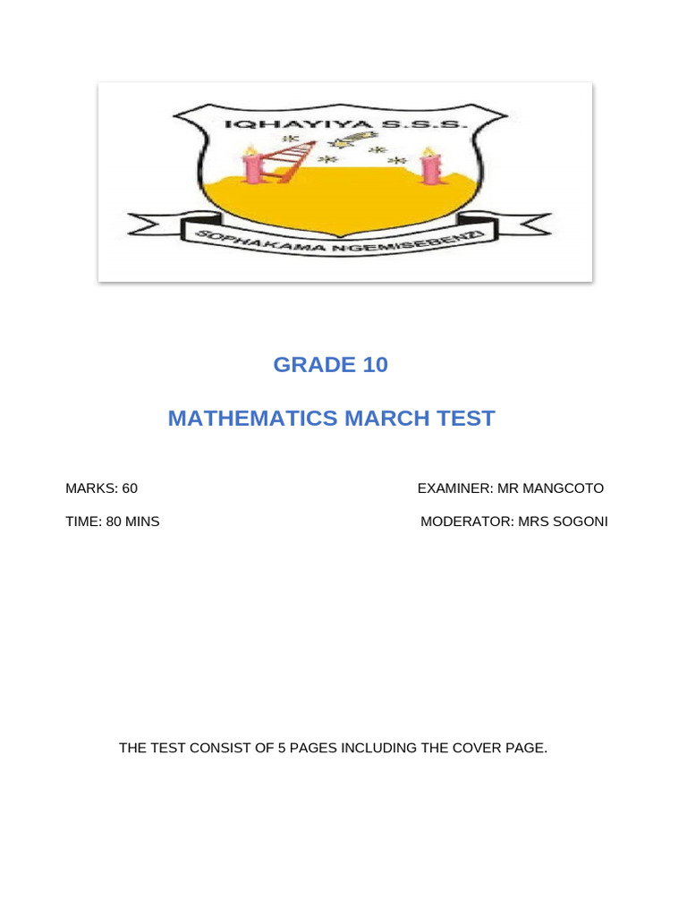 Maths Grade 10 Elson | PDF | Mathematics