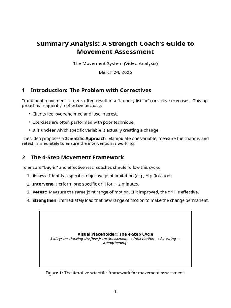 Movement Assessment Summary | PDF | Anatomical Terms Of Motion ...