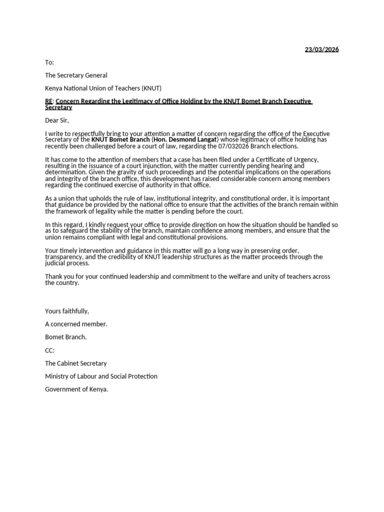 Bomet Letter | PDF