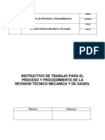 Instructivo de Trabajo para El Proceso y Procedimiento de La Revision Tecnico Mecanica y de Gases