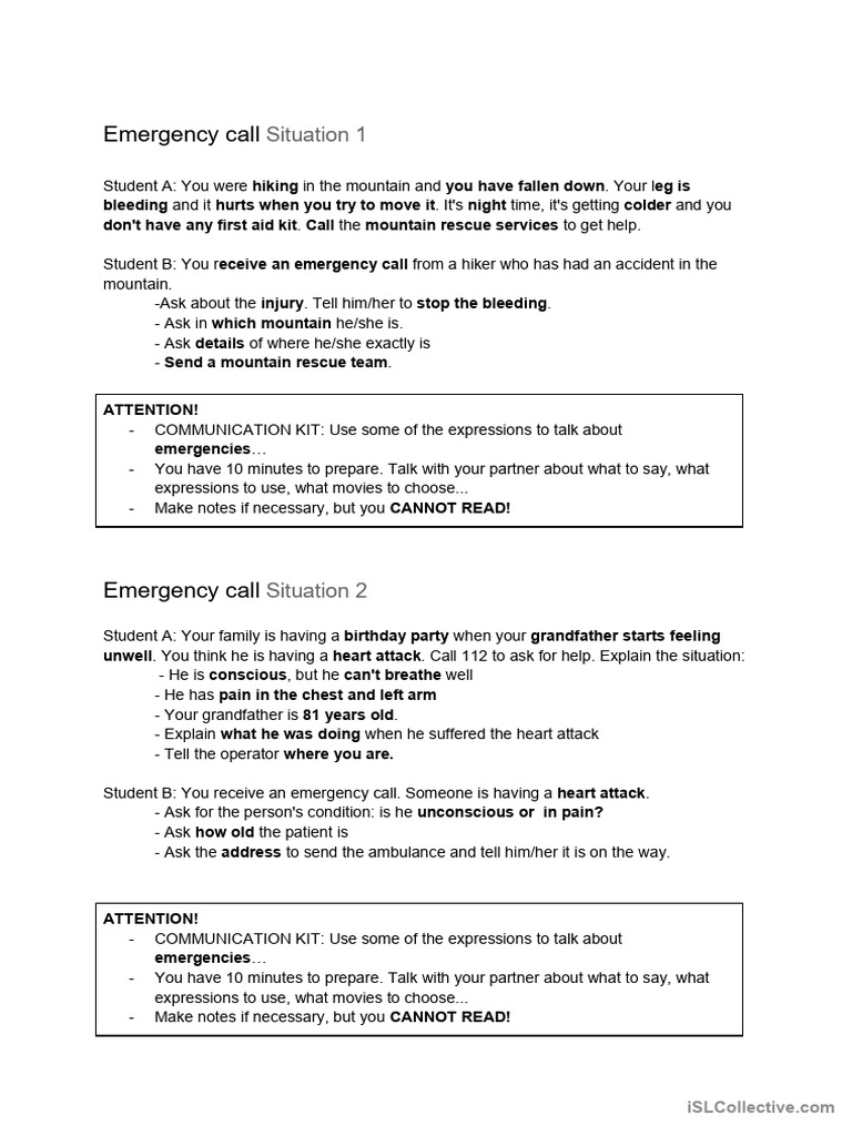 Emergency Call | PDF
