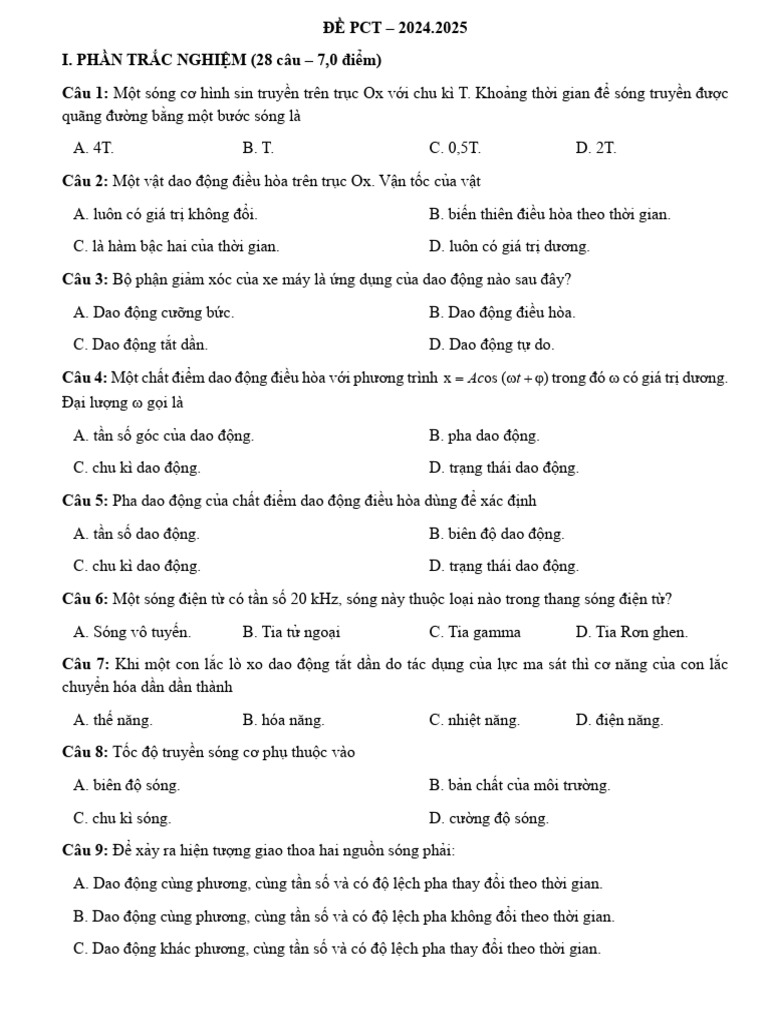 ĐỀ PCT | PDF