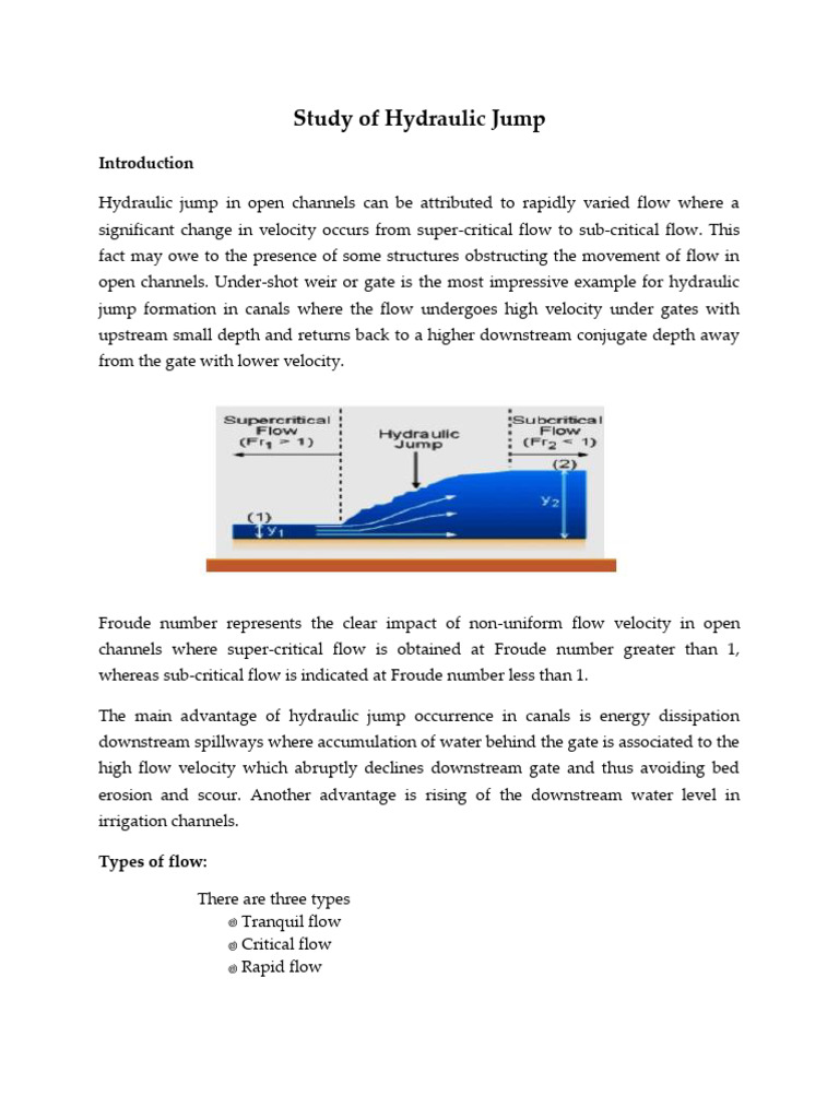 Study of Hydraulic Jump and Flow Below Gates | PDF | Physical Phenomena ...
