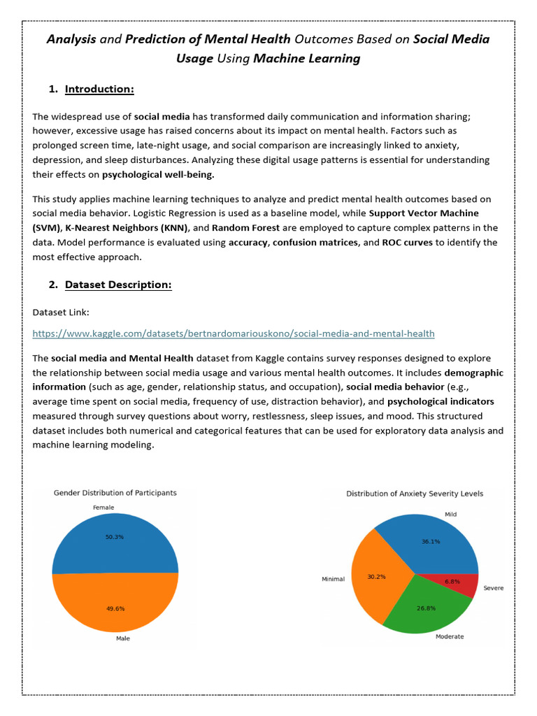 Social Media Mental Health | PDF | Support Vector Machine | Cluster ...