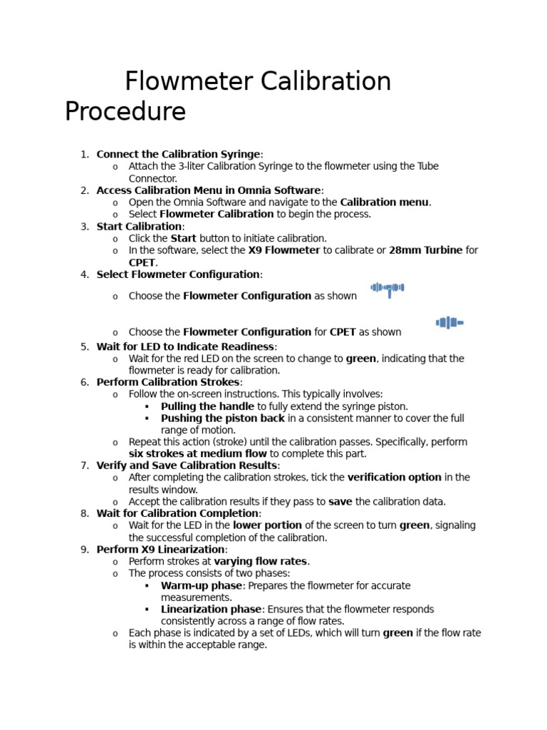 Flowmeter Calibration Procedure-Pulmonology | PDF | Flow Measurement ...