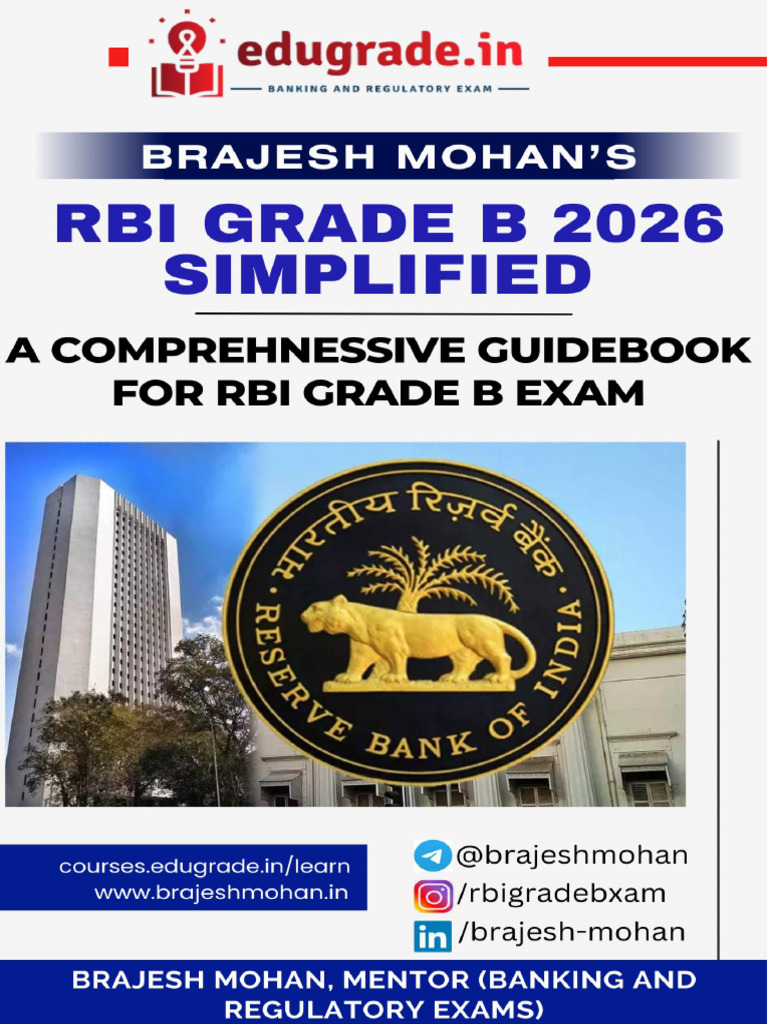 RBI GRADE B 2026 Simplified by Brajesh Mohan | PDF | Organizational ...