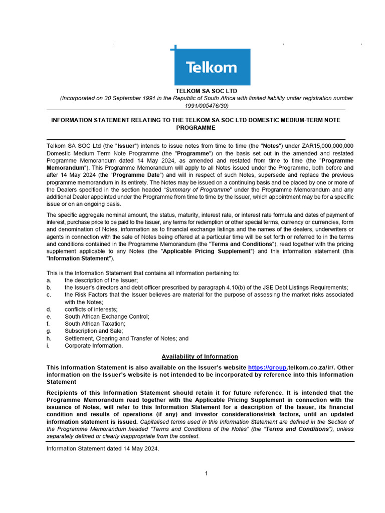Information Statement | PDF | Business
