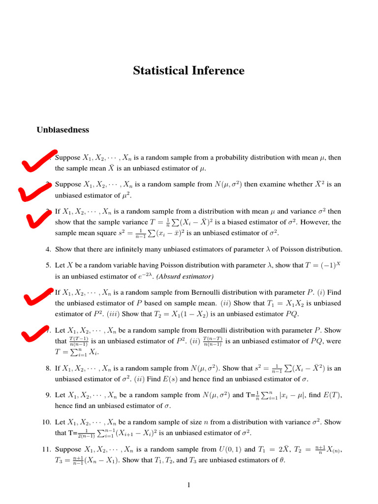 Inference Assignment Sanjay Sir | PDF | Bias Of An Estimator | Estimator