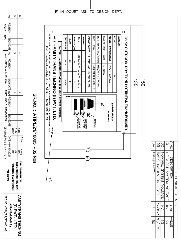 33 KV Msedcl PT Type Test | PDF