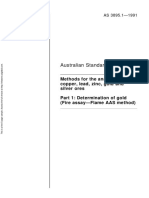 As 3895.1-1991 Methods For The Analysis of Copper Lead Zinc Gold and Silver Ores Determination of Gold (Fire