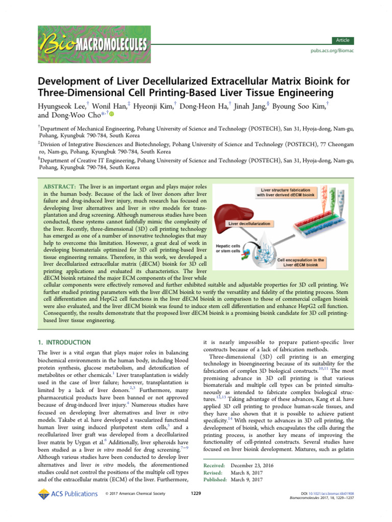5-Development of Liver Decellularized Extracellular Matrix Bioink ...
