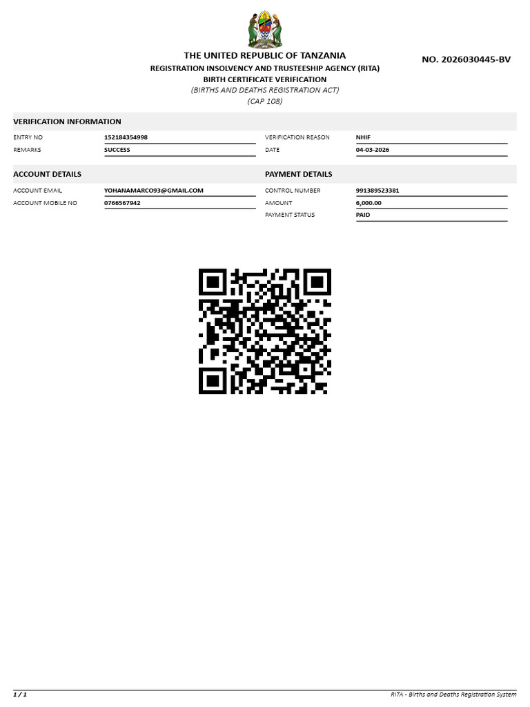 Verification Template 20260304BV 45 | PDF
