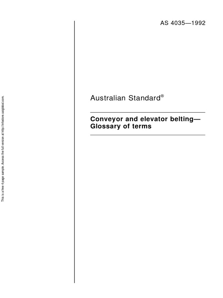 As 40351992 Conveyor and Elevator Belting Glossary of Terms PDF