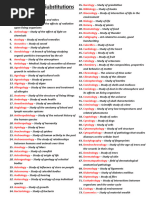 Comprehensive Ology Science List | PDF | Cell Biology | Pathology