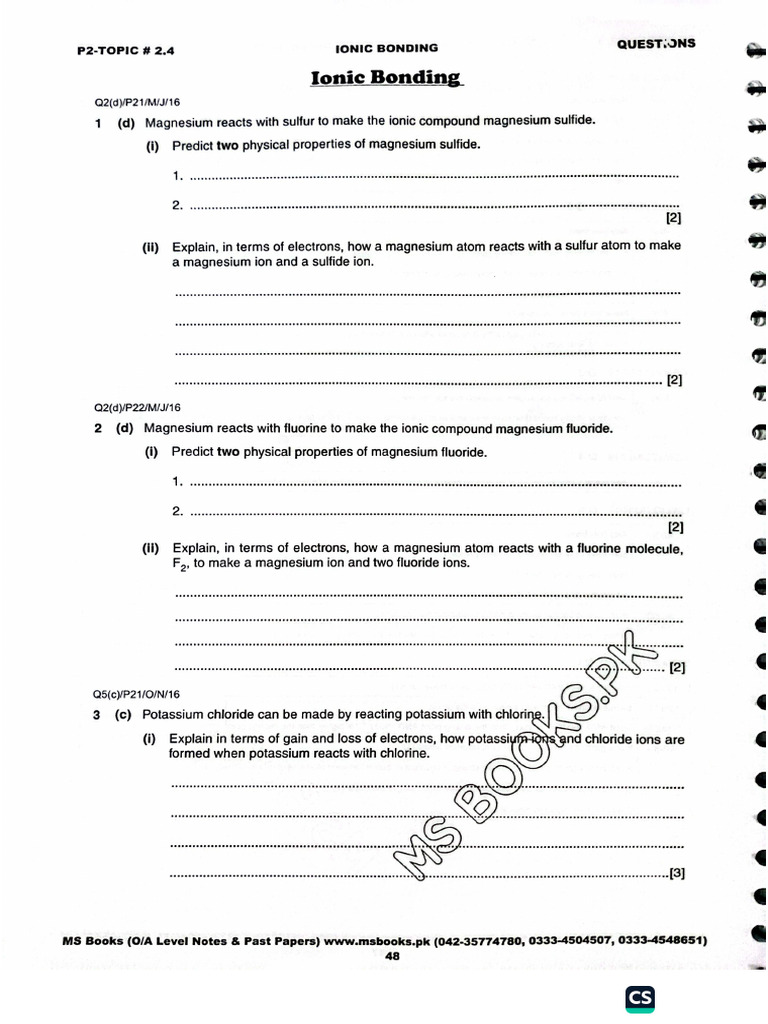 Bonding and Structure Ms | PDF
