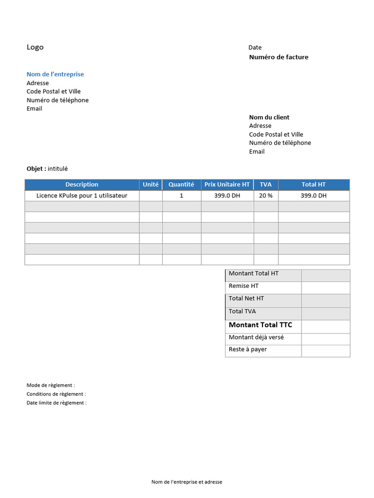 Facture Template 1 | PDF