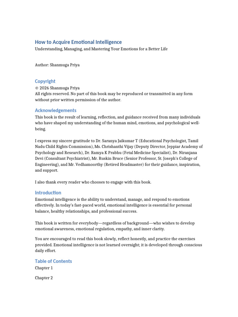 How To Acquire Emotional Intelligence Ordered | PDF | Psychology ...