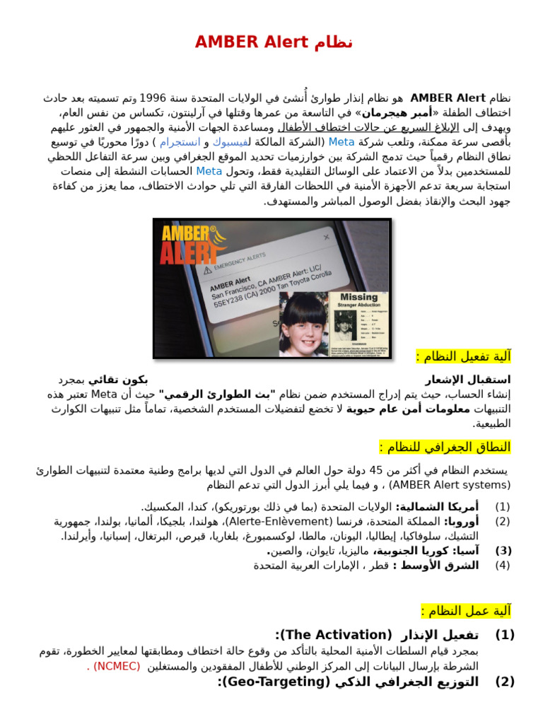 Amber Alert | PDF