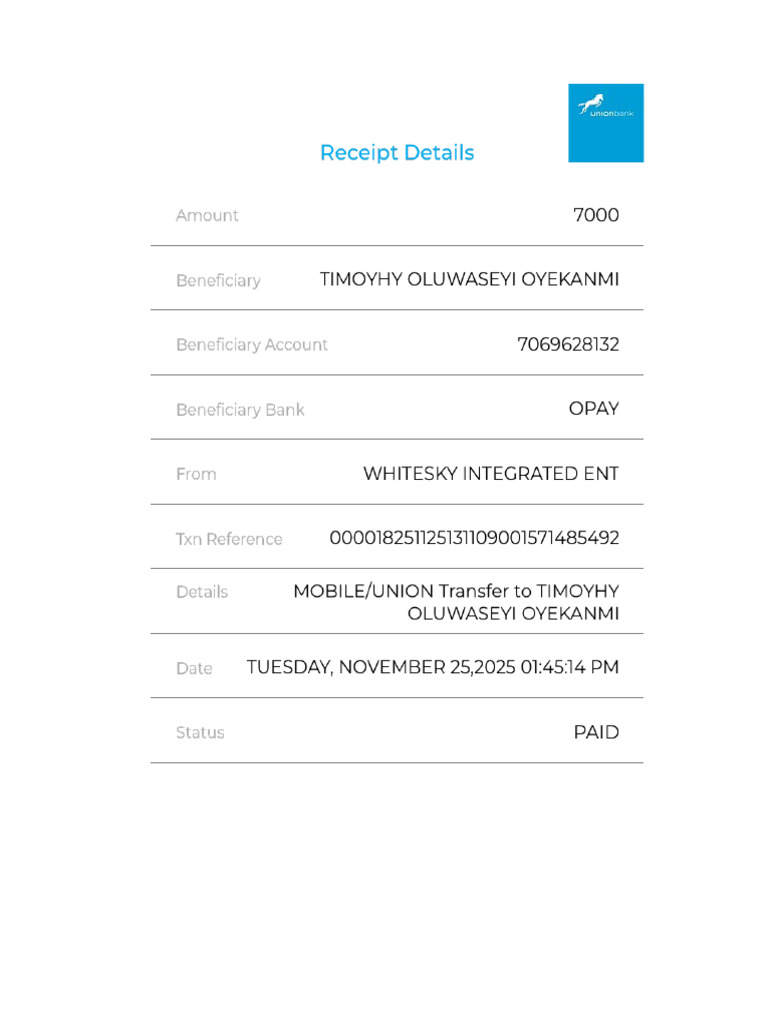UnionMobile Receipt | PDF