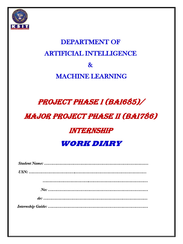 Project Work Diary Final 2025-26 Ksit | PDF