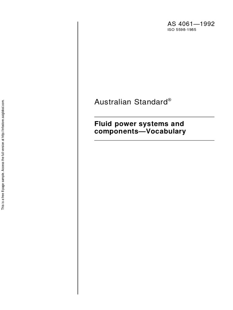 As 4061-1992 Fluid Power Systems and Components - Vocabulary | PDF ...