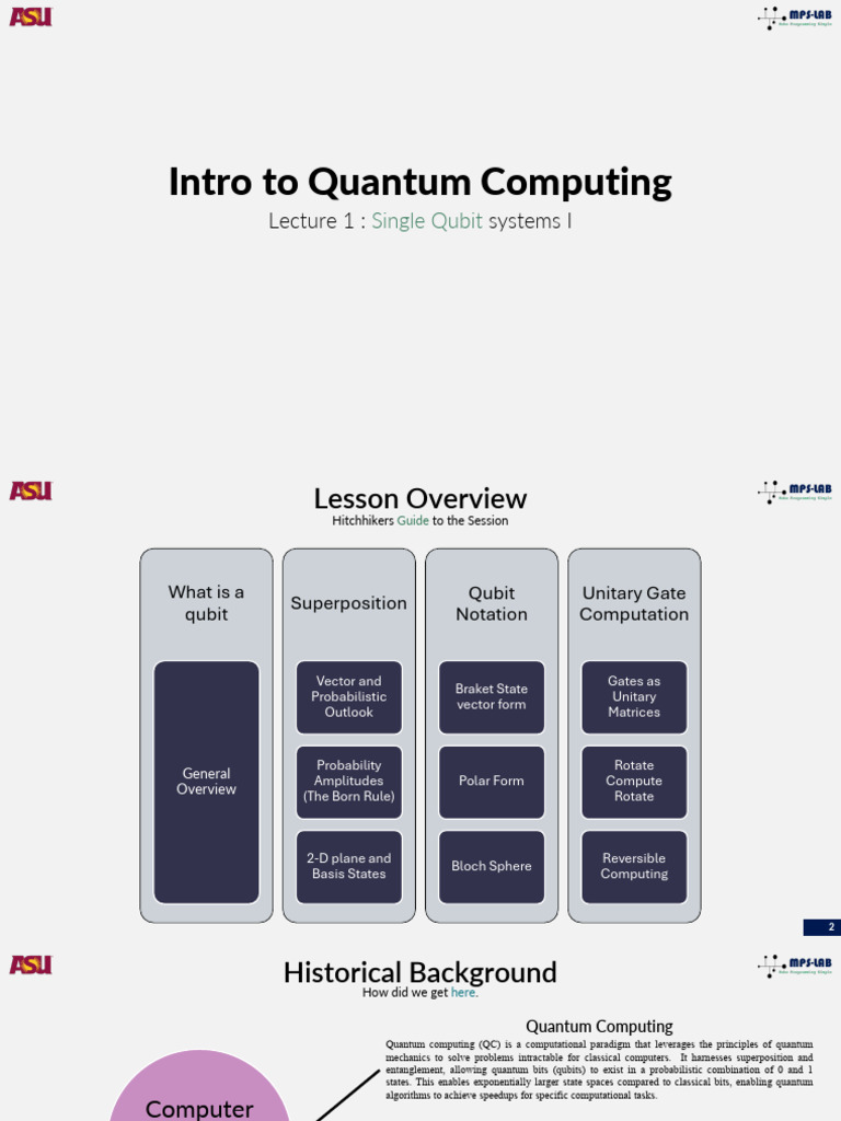 Lecture 1 | PDF | Quantum Computing | Matrix (Mathematics)