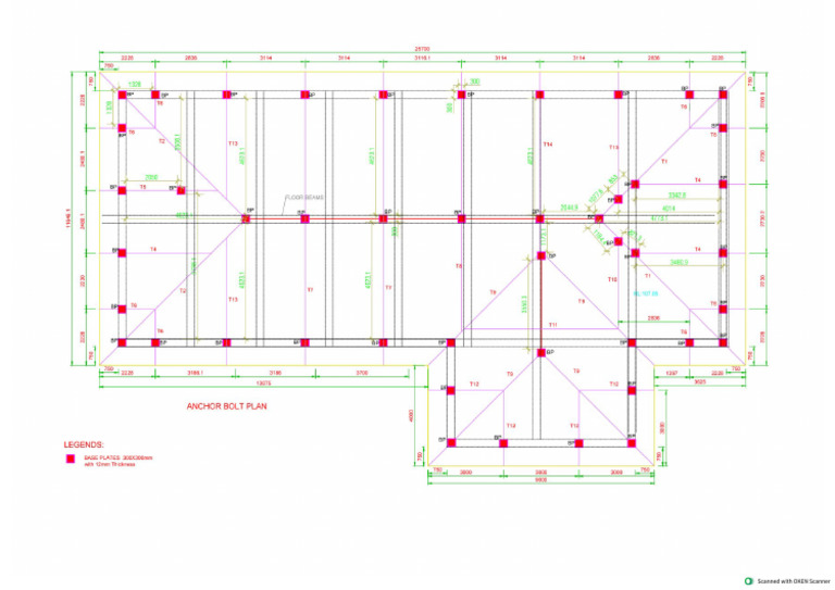 Anchor Bolt Plate Layout Plan Revised | PDF