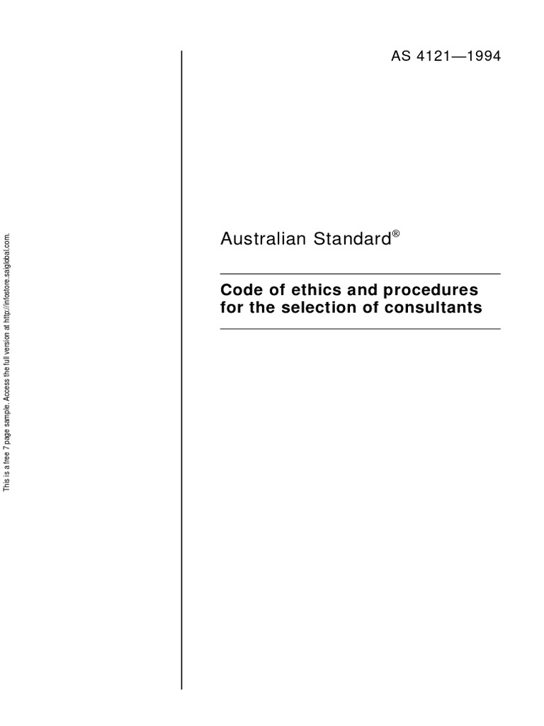 As 4121-1994 Code of Ethics and Procedures For The Selection of ...