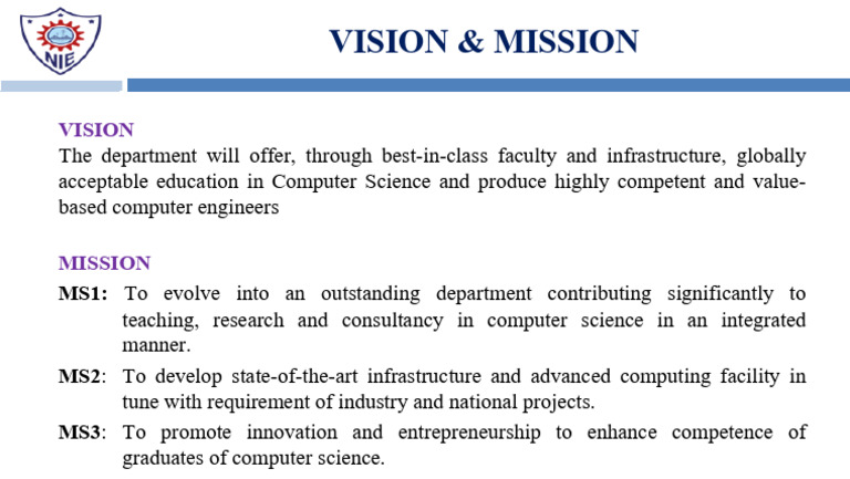 Dept Vision and Mission | PDF