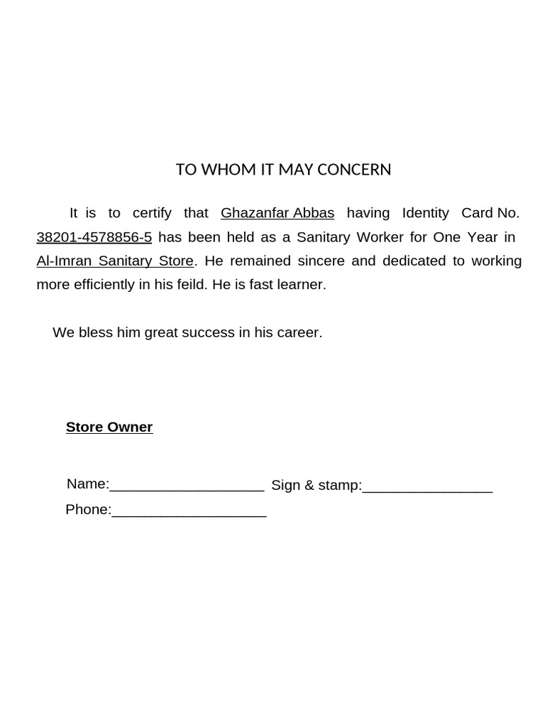 Experience Letter | PDF