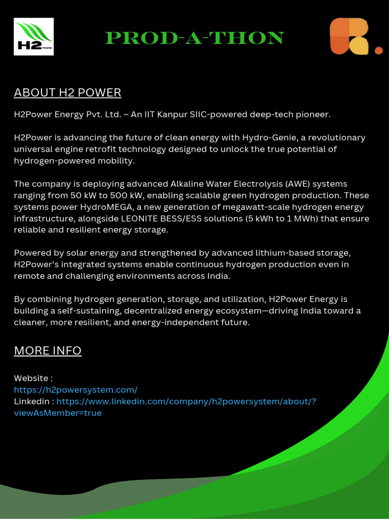 H2 Power PS | PDF | Hydrogen Economy | Hydrogen
