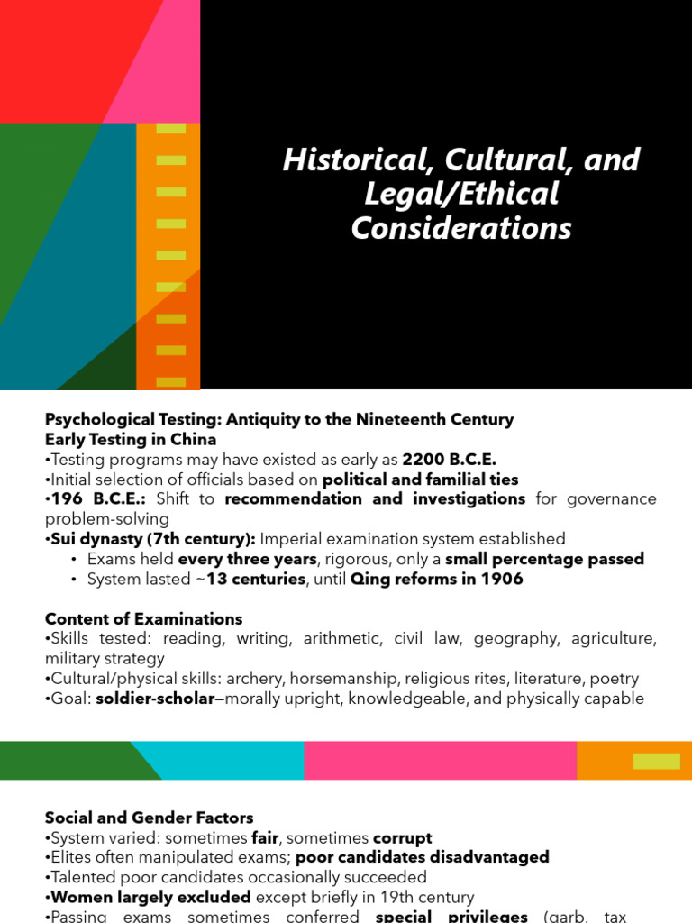 Historical Cultural and Legal Ethical Considerations | PDF | Psychology ...