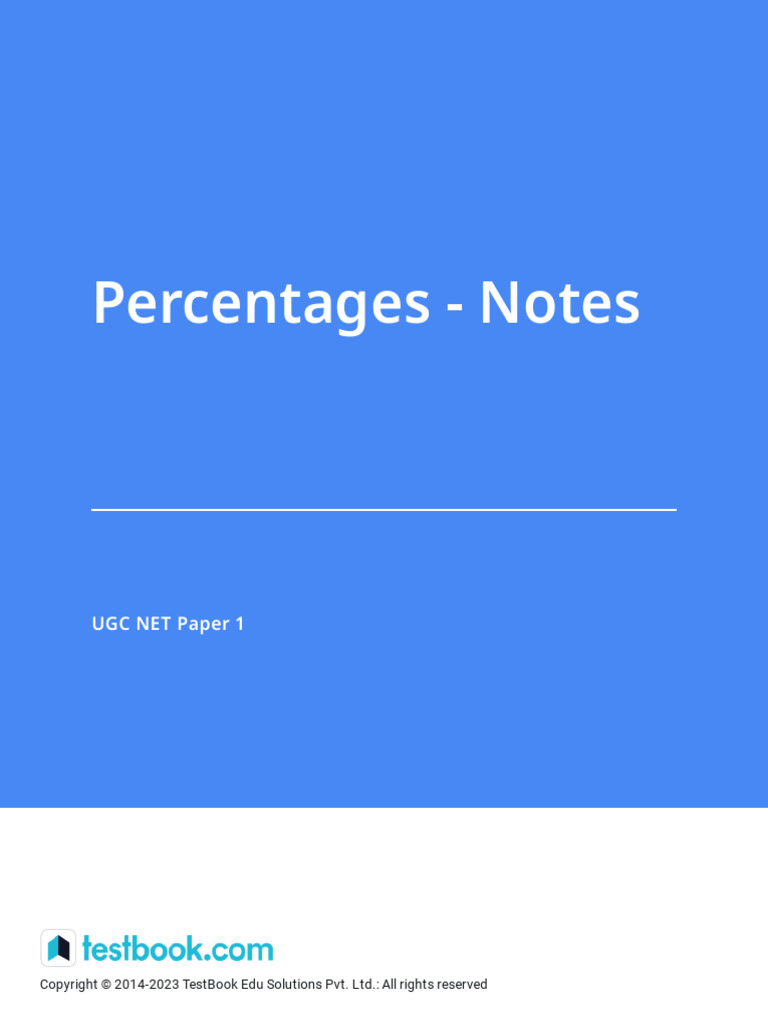Percentages - Notes | PDF | Mathematics