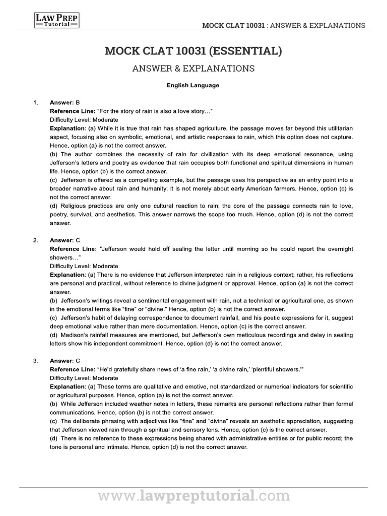 Mock 10031 Answers & Explanation | PDF