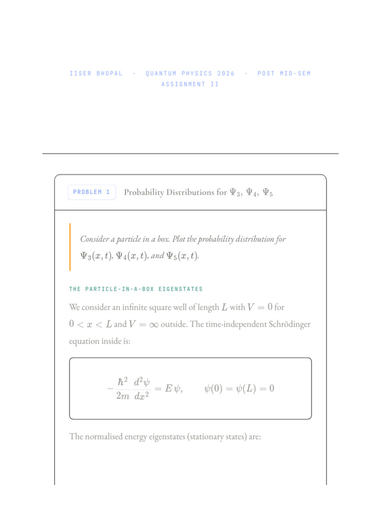 QM Assignment6 Solutions | PDF | Physical Sciences | Scientific Theories