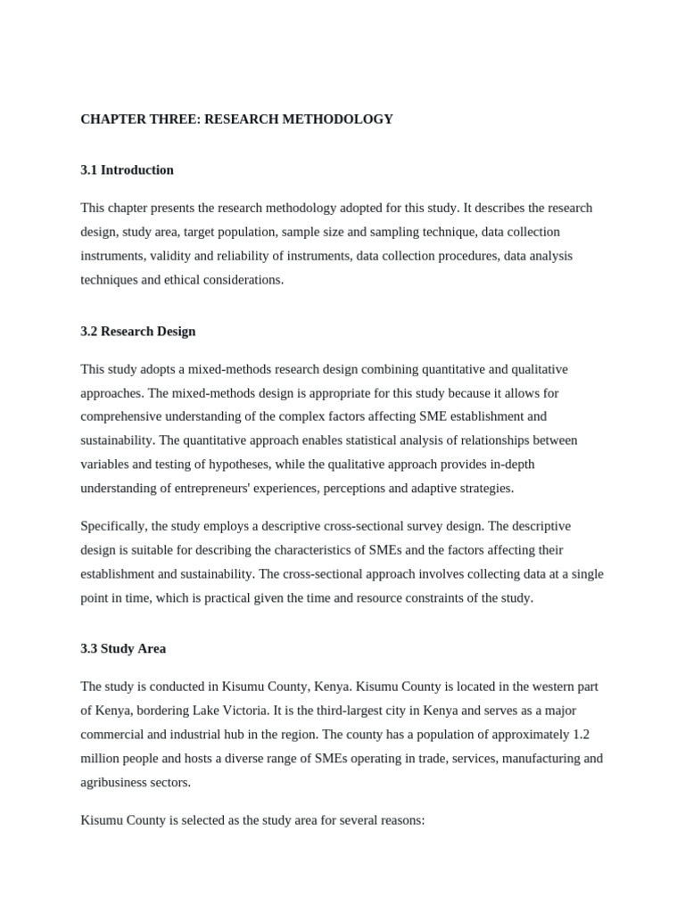 Chapter Three Methodology | PDF
