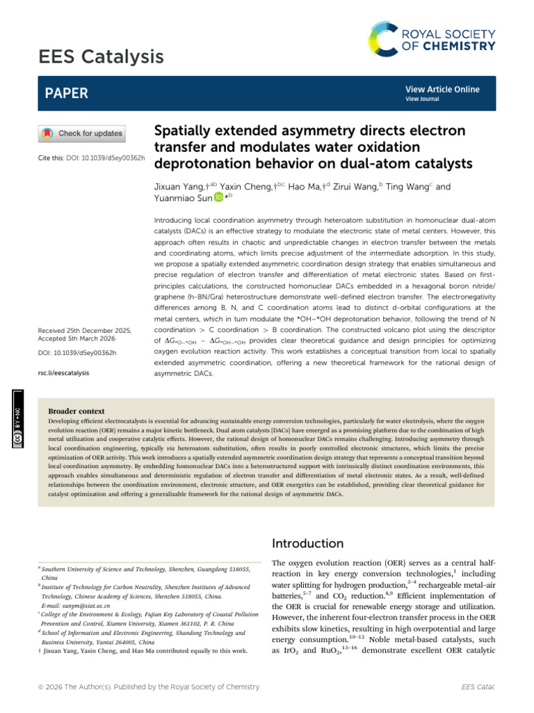 EES Catalysis: Paper | PDF | Coordination Complex | Catalysis