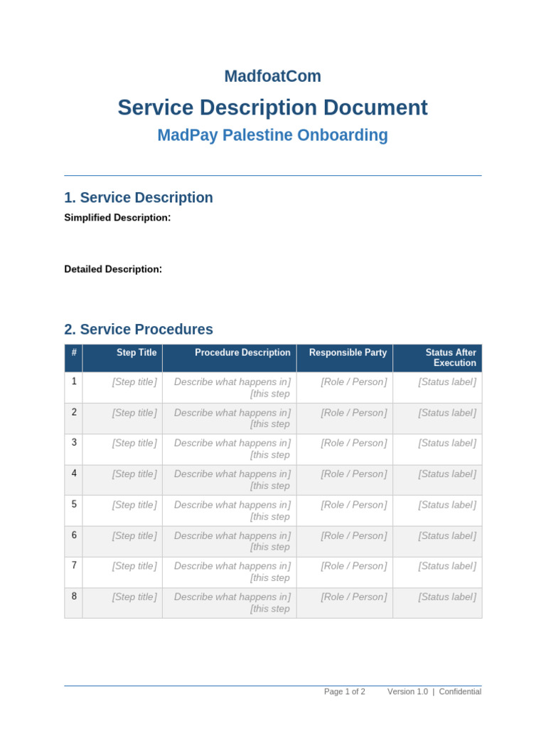 ServiceDescription GrantingEndorsement Template | PDF