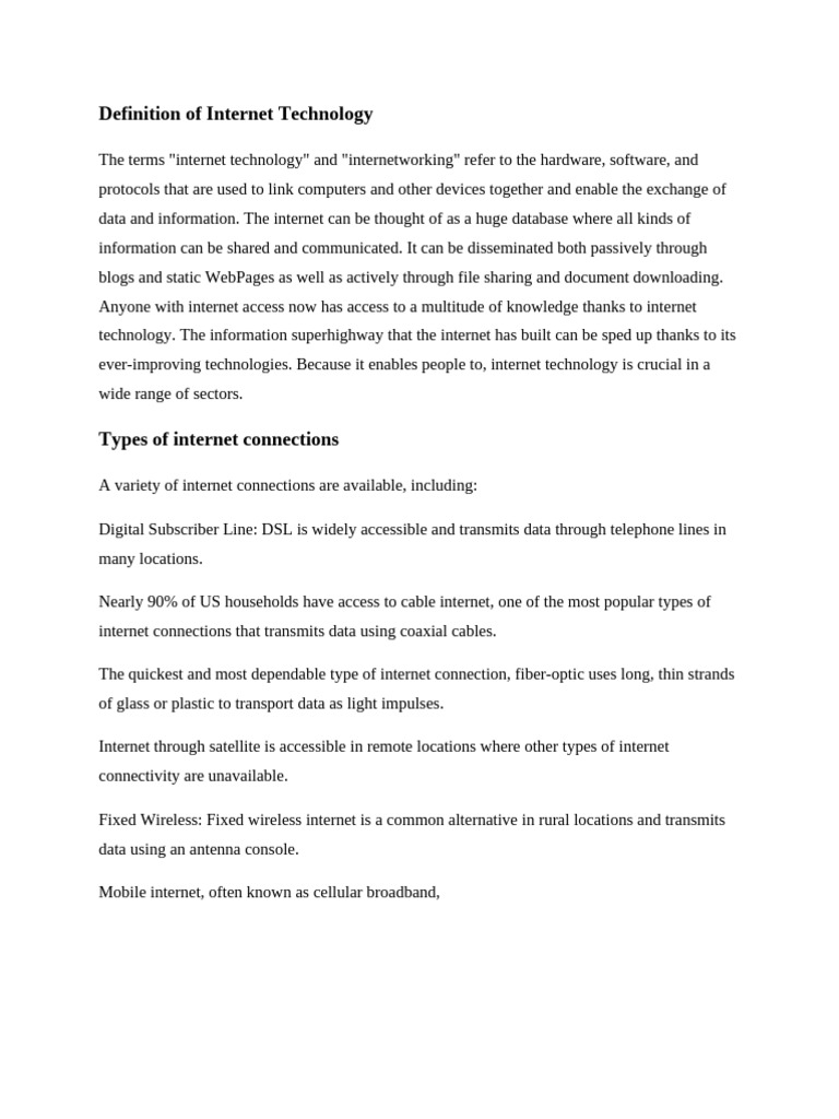 Definition of Internet Technology | PDF | Computer Network | Internet