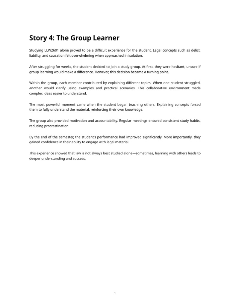 Story 4 - The Group Learner | PDF