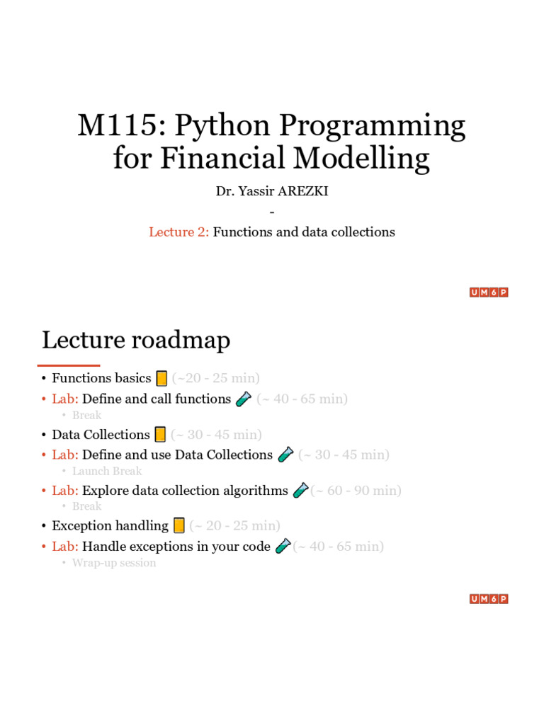 Python Programming For Financial Modelling - Day 2 | PDF | Parameter ...