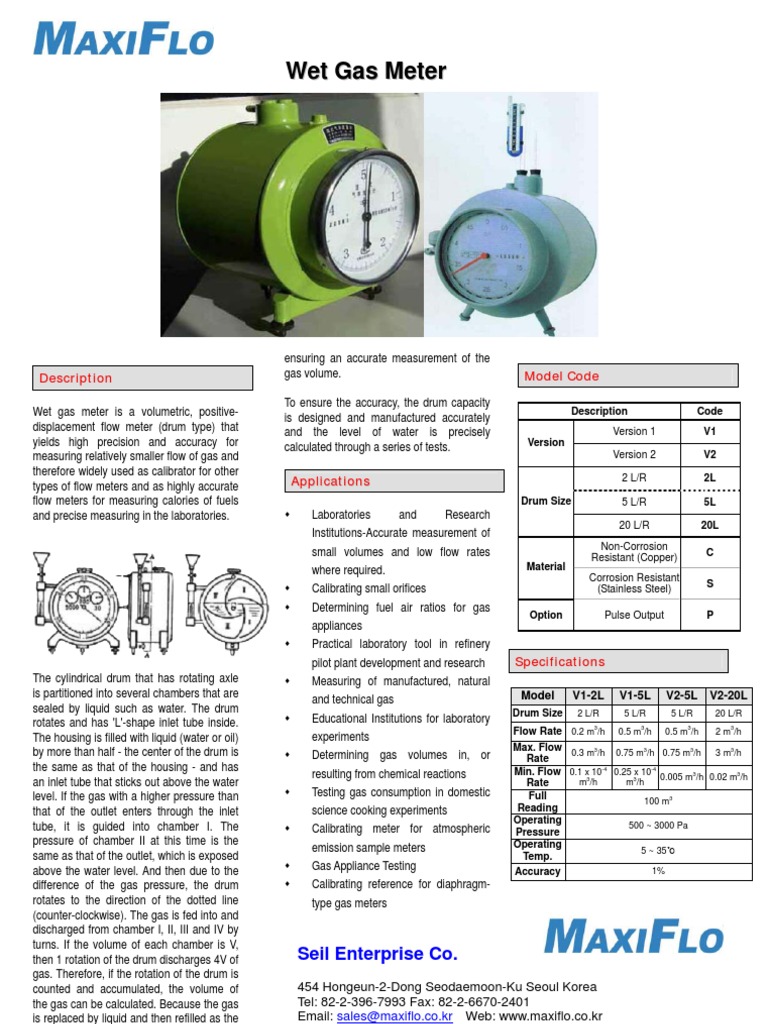 Wet Gas Meter | PDF | Flow Measurement | Gases