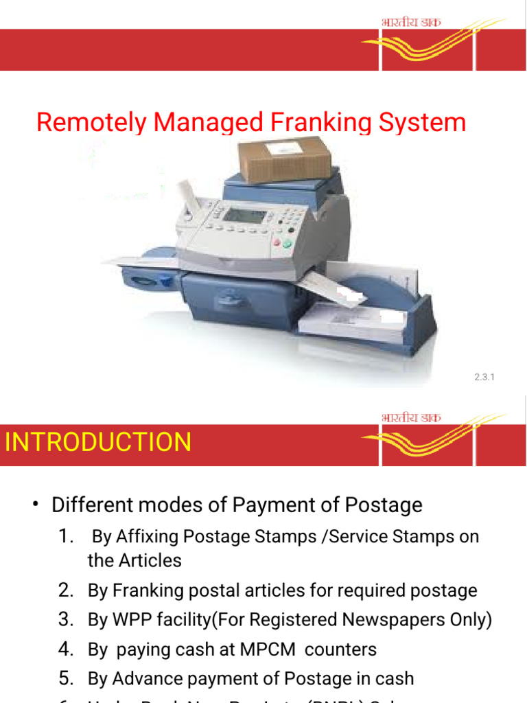 Remotely Managed Franking System | PDF | Postage Stamp