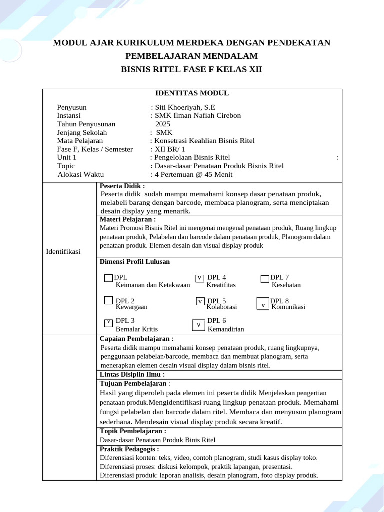 Modul Ajar Unit 3 | PDF
